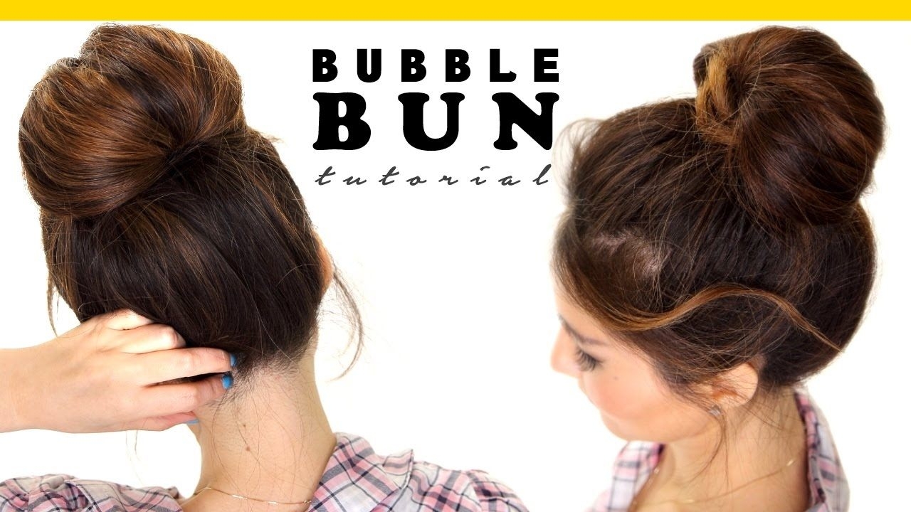 2-minute bubble bun hairstyle | easy hairstyles for medium long