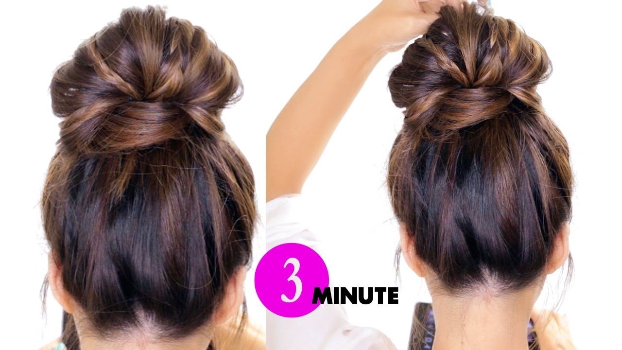 3-minute bubble bun with braids hairstyle ☆ easy hairstyles - youtube