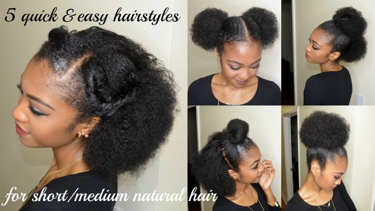 5 quick &amp; easy hairstyles for short/medium natural hair