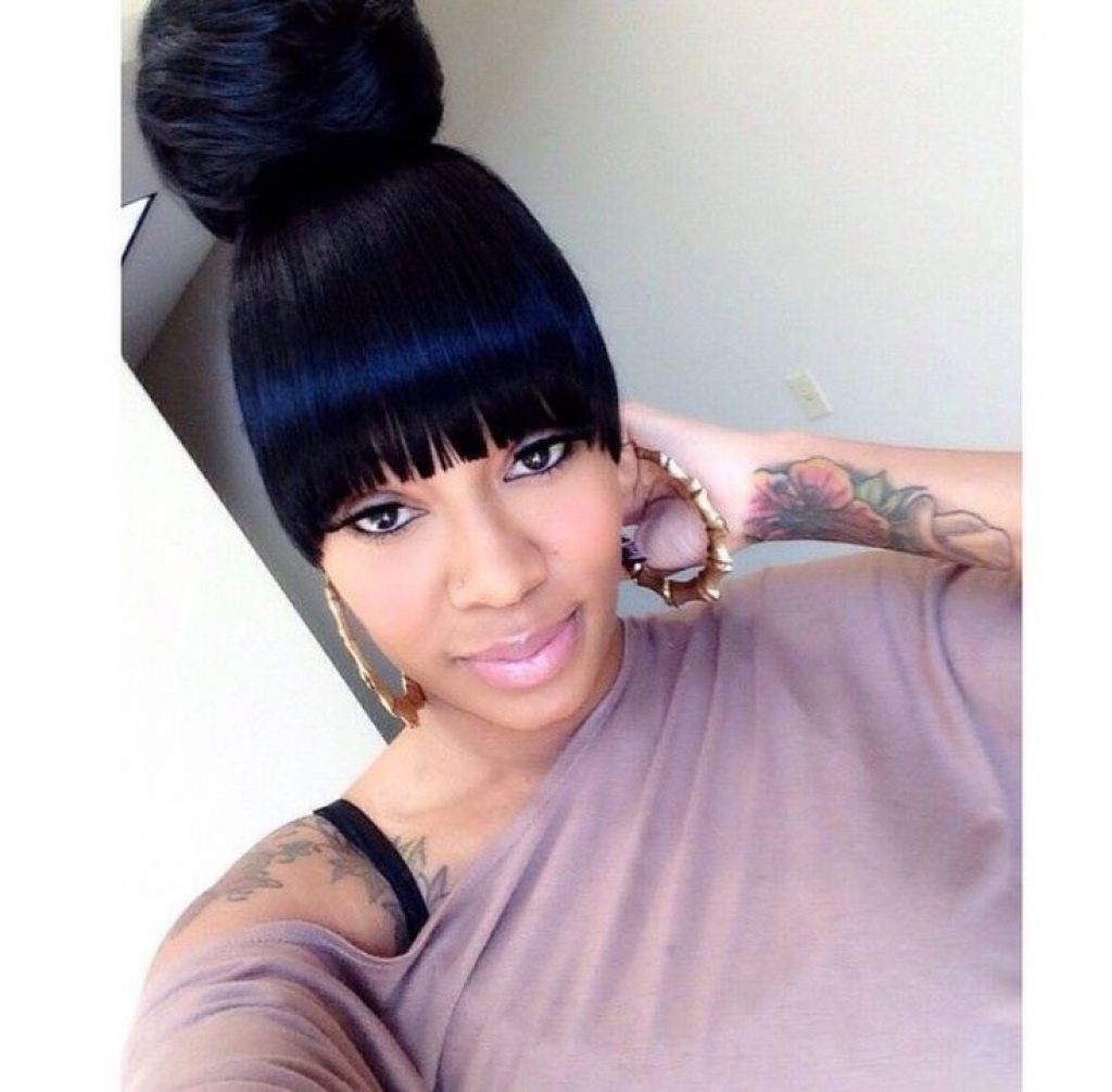 bangs with ponytail black hairstyle - alslesslethal