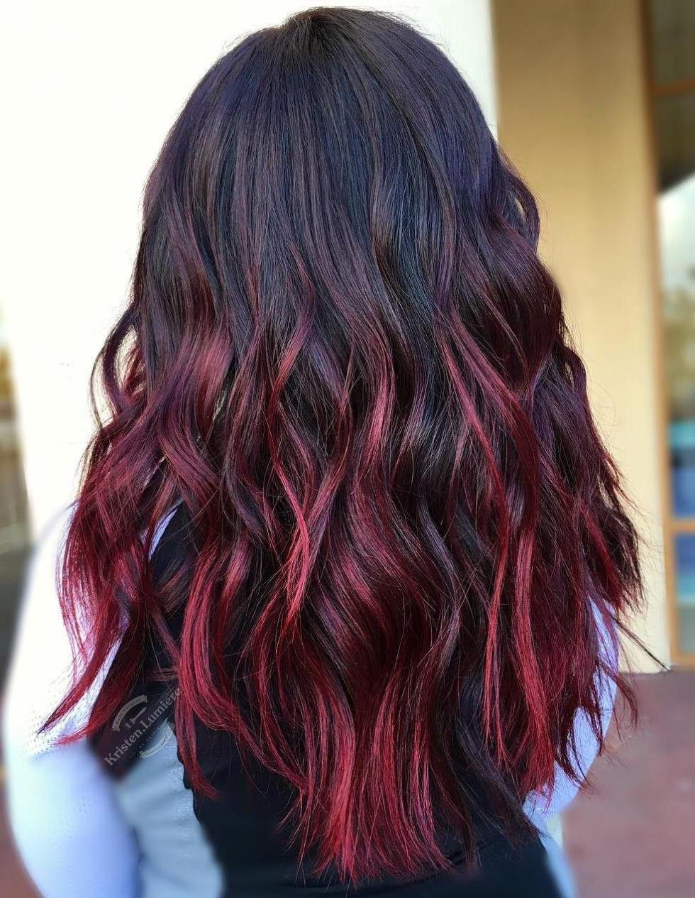 black hair with red highlights hairstyles archives - hairstyles