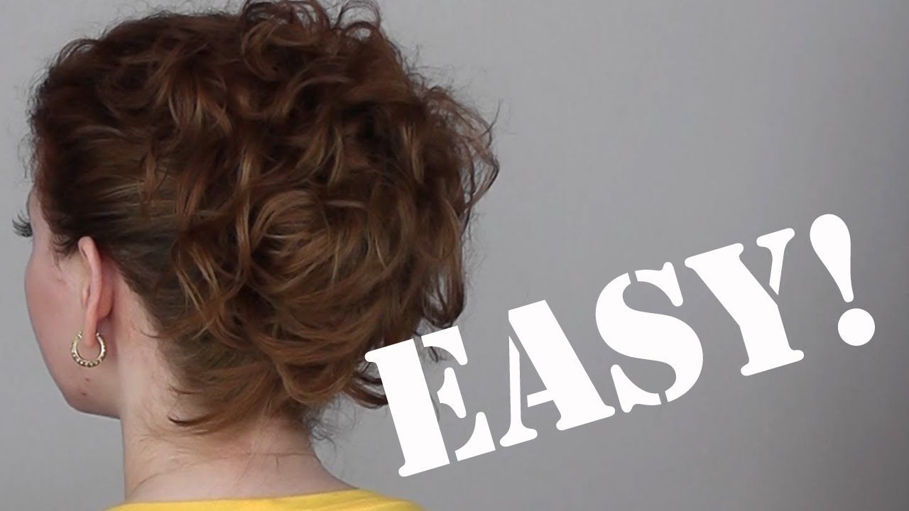 hair tutorial: a quick, easy and messy updo for curly hair - youtube