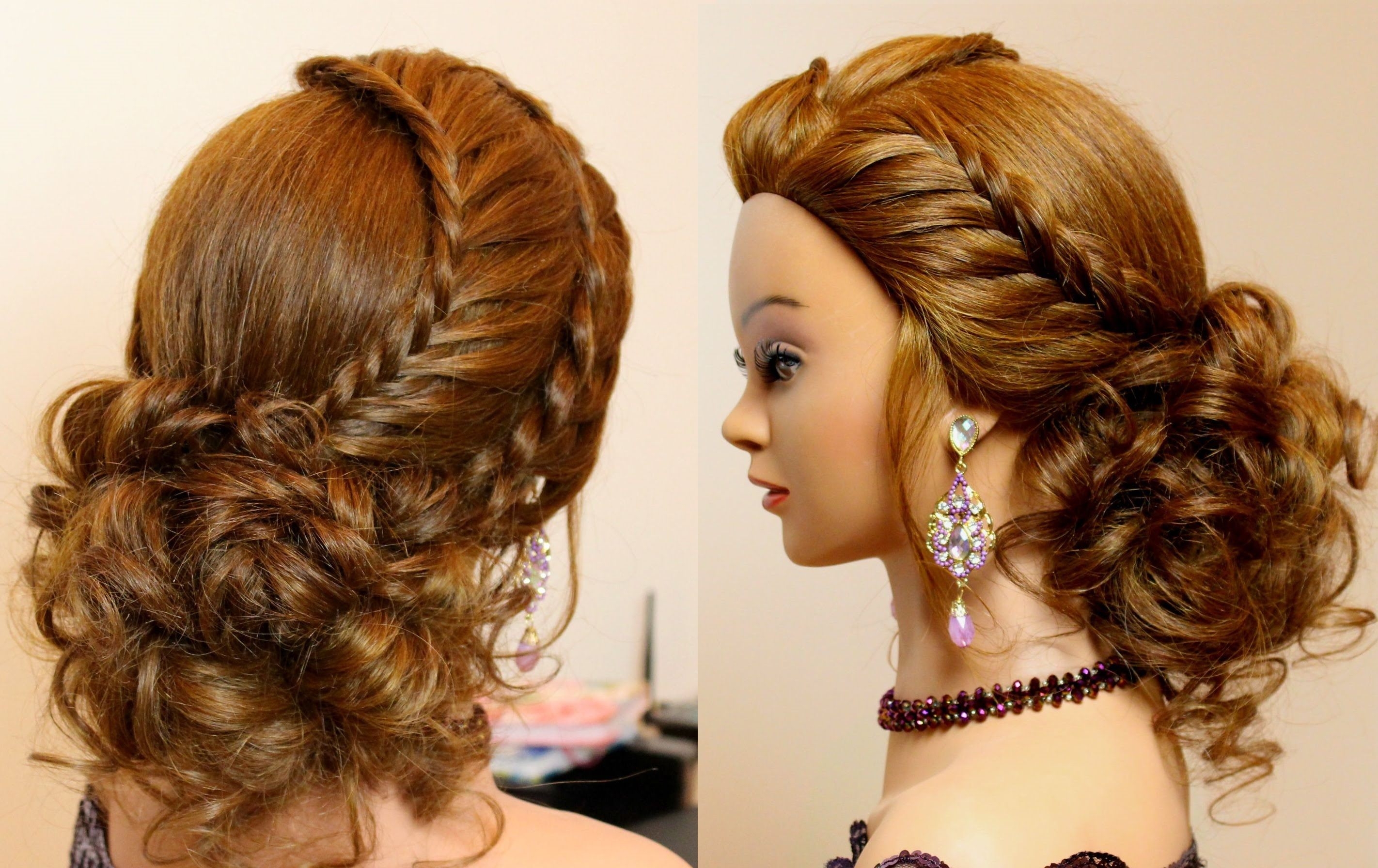 hairstyle for long hair tutorial. cute prom updo with braids - youtube