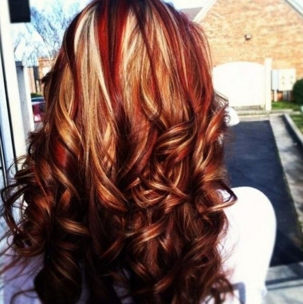 hairstyles ~ blonde red highlights black hair blonde highlights