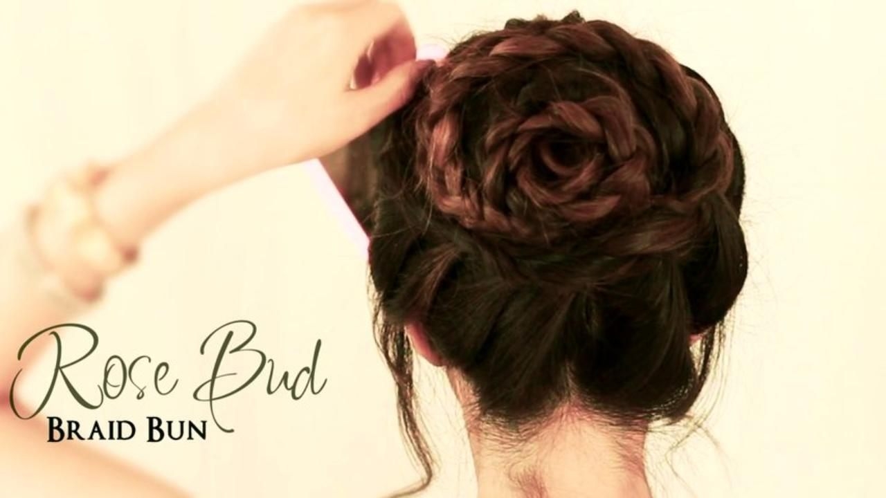 how to do a rose bud braid bun | cute hairstyles for medium long