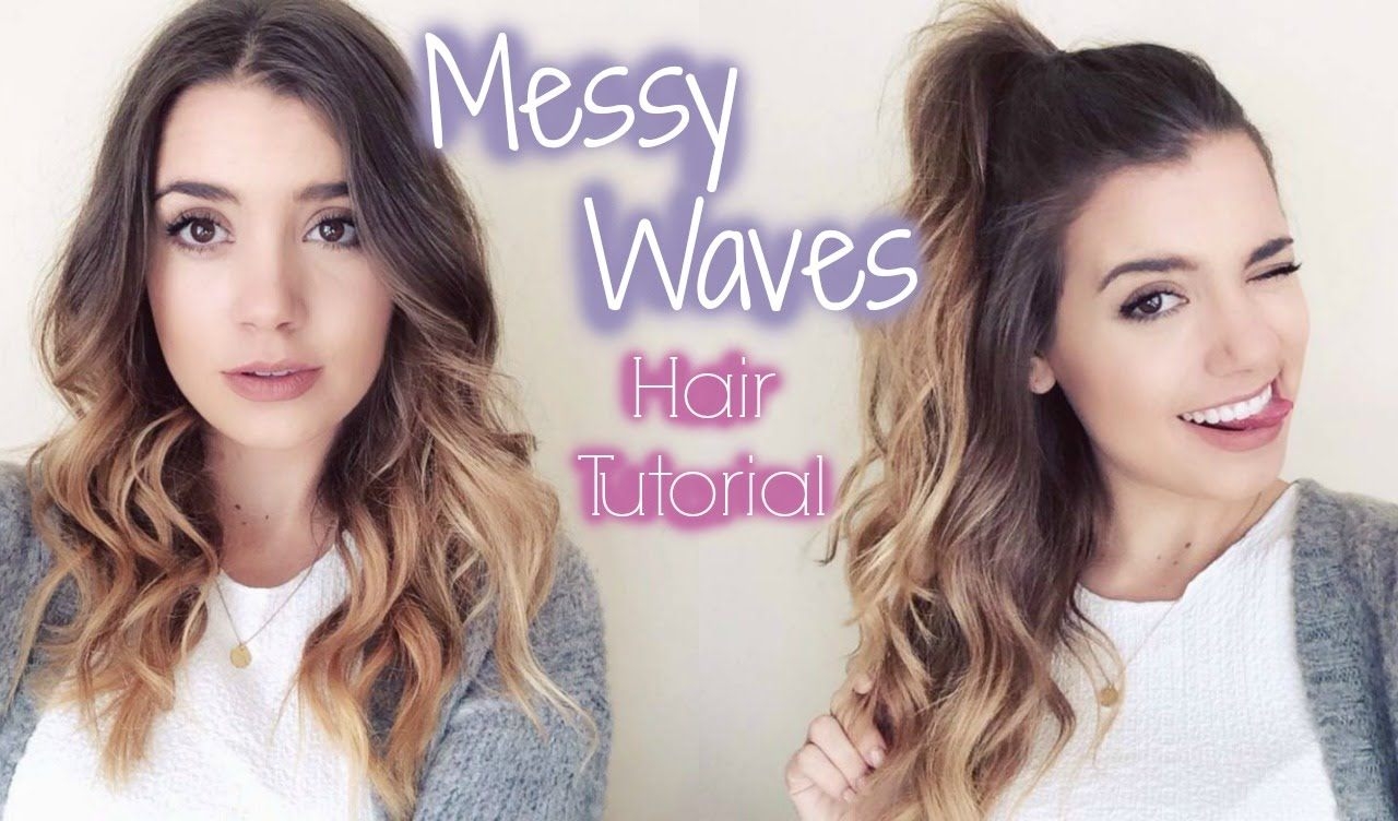 how to: easy messy waves &amp; 3 quick hairstyles! - youtube